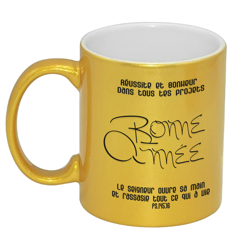 MUG DORE-ARGENT BONNE ANNEE