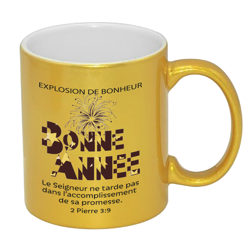 MUG DORE-ARGENT BONNE ANNEE