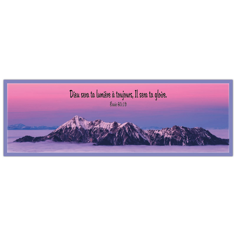 CADRE BOIS DIEU SERA TA LUMIERE...ES.60.19 VIOLET COMET