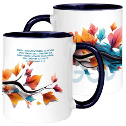 MUG BICOLORE THEME FLORAL...