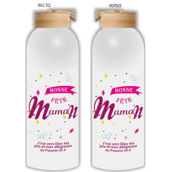 TYPO BONNE FÊTE MAMAN GOURDE INOX 600 ML