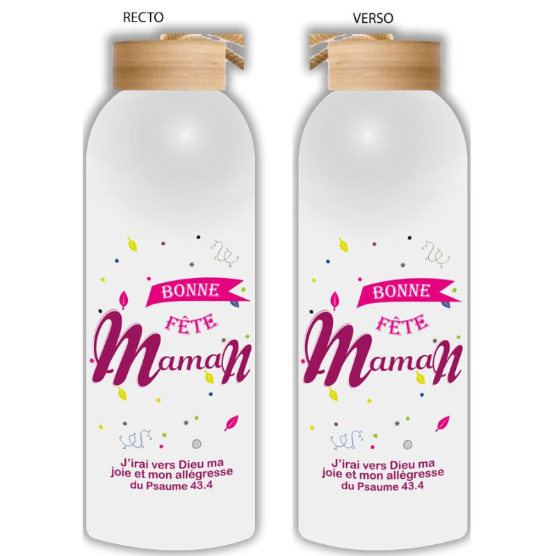 TYPO BONNE FÊTE MAMAN GOURDE INOX 600 ML