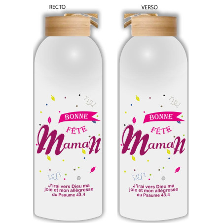 TYPO BONNE FÊTE MAMAN GOURDE INOX 600 ML