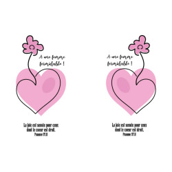 COEUR ROSE FLEURI GOURDE ALU  600 ML