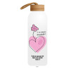 COEUR ROSE FLEURI GOURDE ALU  600 ML