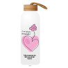 COEUR ROSE FLEURI GOURDE ALU  600 ML