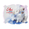 CADRE BOIS CHIOT ET CHATON. BARBALILAS