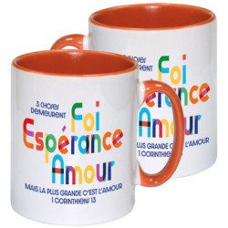 MUG BICOLORE TYPO FOI ESPERANCE AMOUR