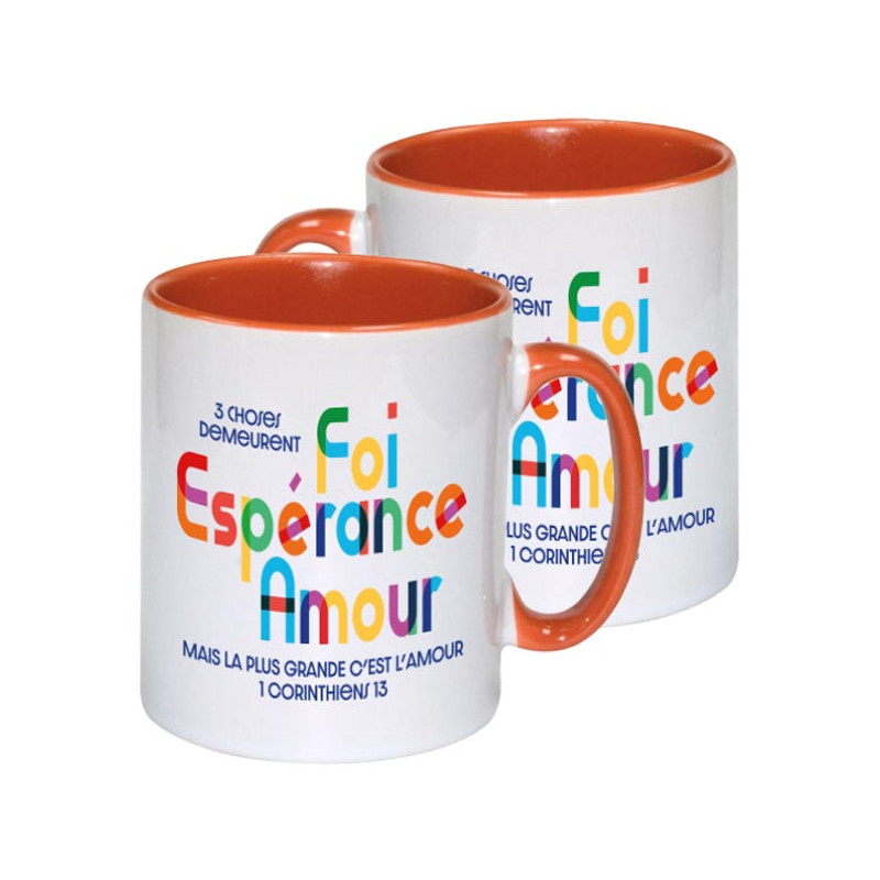 MUG BICOLORE TYPO FOI ESPERANCE AMOUR