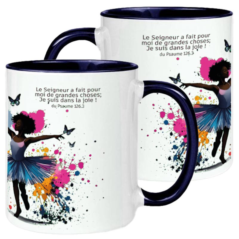 MUG BICOLORE JEUNE DANSEUSE ECLATS COULEURS