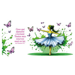 MUG BICOLORE DANSEUSE ET PAPILLONS