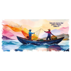 MUG BICOLORE PÊCHEURS SUR BARQUE