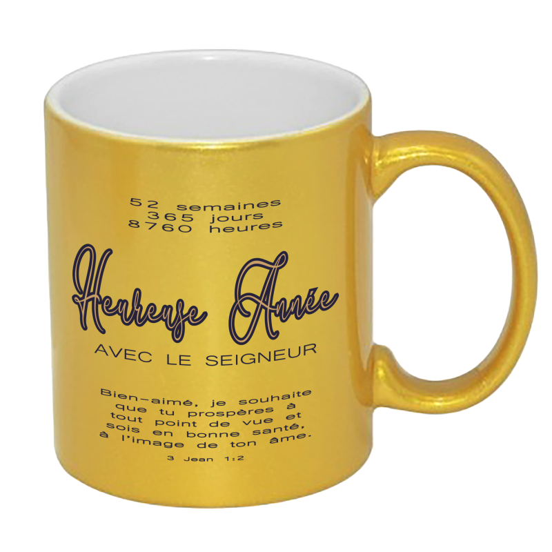 MUG DORE / ARGENT BONNE ANNEE