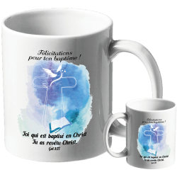 MUG BLANC BAPTEME. GALATES 3.27