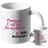 MUG BLANC ANNIVERSAIRE FEMME. ESDRAS 8.22