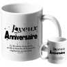 MUG BLANC ANNIVERSAIRE HOMME. JOB 22.28
