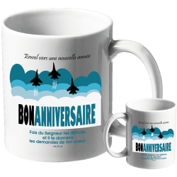 MUG BLANC ANNIVERSAIRE HOMME. PSAUME 37.4