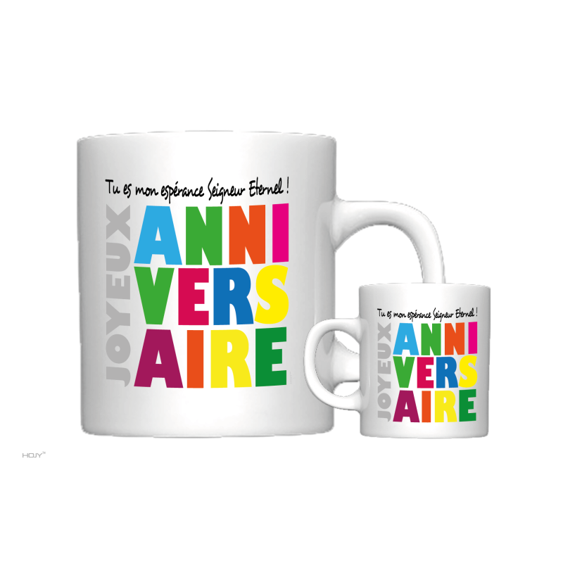 MUG BLANC ANNIVERSAIRE. PSAUME 25.5