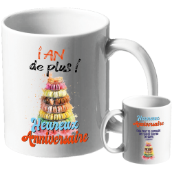 MUG BLANC ANNIVERSAIRE. 2 CORINTHIENS 9.8