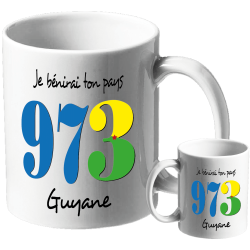 MUG BLANC THEME ETHNIQUE. GUYANE