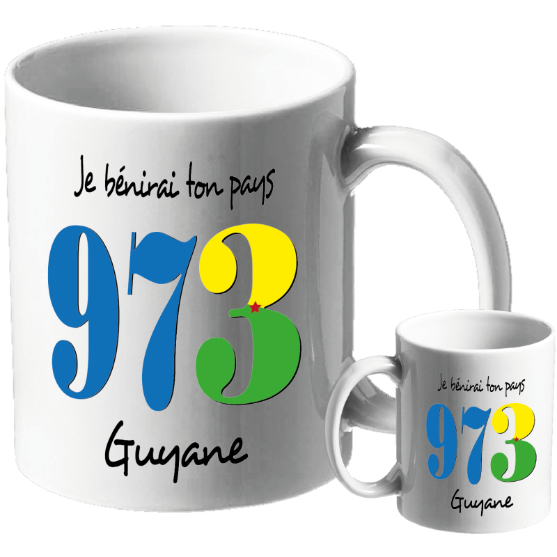 MUG BLANC THEME ETHNIQUE. GUYANE