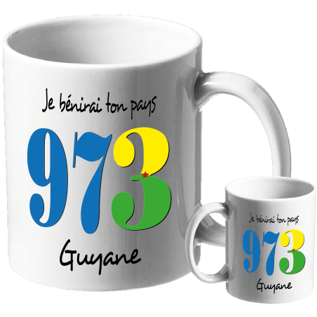 MUG BLANC THEME ETHNIQUE. GUYANE