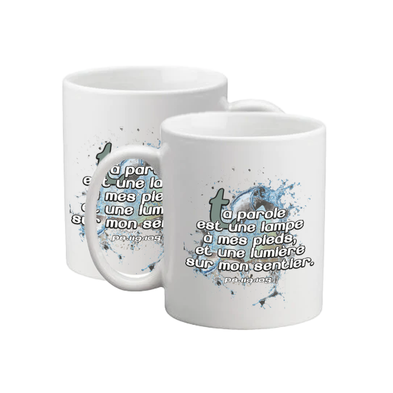 MUG BLANC THEME DIVERS PSAUME 119.105