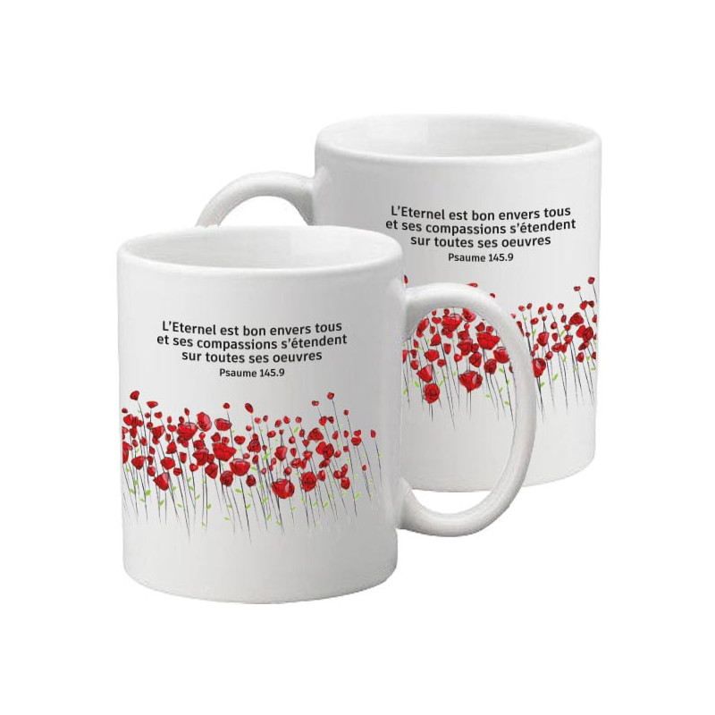 MUG BLANC THEME FLORAL PSAUME 145.9