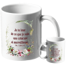 MUG BLANC THEME FLORAL PSAUME 139.14