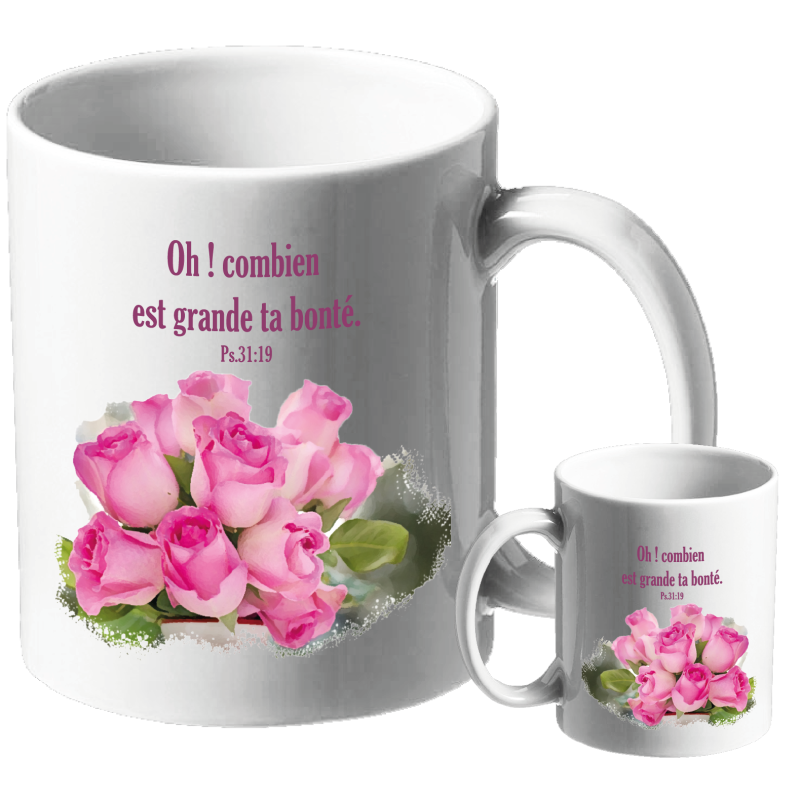 MUG BLANC THEME FLORAL PSAUME 31.19