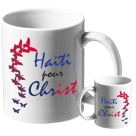 MUG BLANC THEME ETHNIQUE