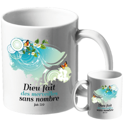 MUG BLANC THEME FLORAL JOB 5:9