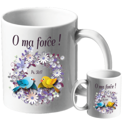 MUG BLANC THEME FLORAL PSAUME 59:17MUG BLANC THEME FLORAL PSAUME 59:17