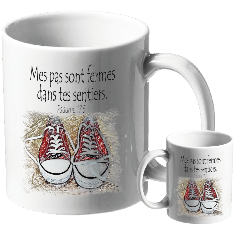 MUG BLANC THEME SPORT PSAUME 17.5
