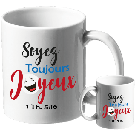 MUG BLANC THEME TYPO 1 THESSALONICIENS 5.16