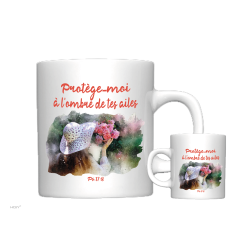 MUG BLANC THEME FLORAL....