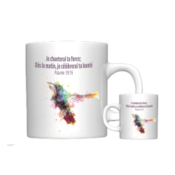MUG BLANC THEME ANIMAL PSAUME 59:16