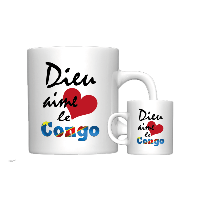 MUG BLANC THEME ETHNIQUE CONGO RDC