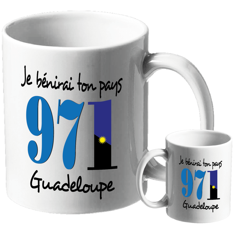 MUG BLANC THEME ETHNIQUE. GUADELOUPE