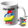 MUG BLANC THEME ETHNIQUE. ILE MAURICE