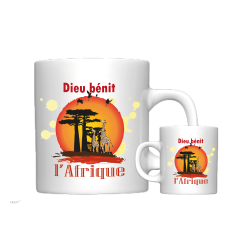 MUG BLANC THEME ETHNIQUE AFRIQUE
