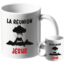 MUG BLANC THEME ETHNIQUE. LA REUNION