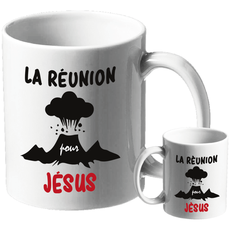 MUG BLANC THEME ETHNIQUE. LA REUNION