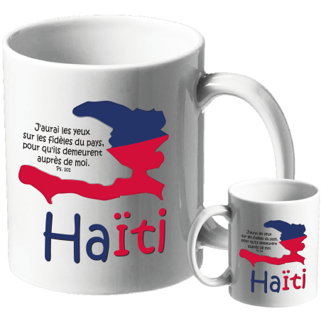 MUG BLANC THEME ETHNIQUE HAÏTI PSAUME 101