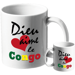 MUG BLANC THEME ETHNIQUE. CONGO