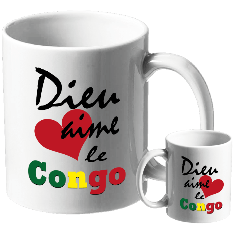 MUG BLANC THEME ETHNIQUE. CONGO