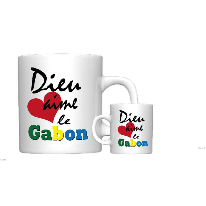 MUG BLANC THEME ETHNIQUE. GABON
