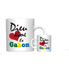 MUG BLANC THEME ETHNIQUE. GABON