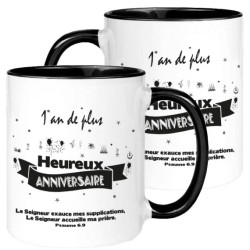 MUG BICOLORE ANNIVERSAIRE PSAUME 6.9