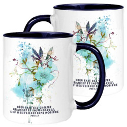 MUG BICOLORE THEME FLORAL JOB 5.9